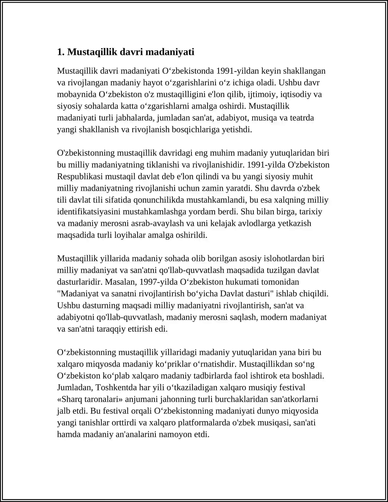 MUSTYE DAVRI MADANIYATI 3