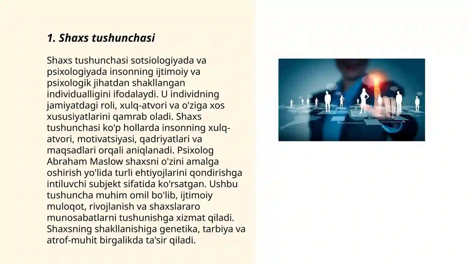 Shaxsning Tushunchasi 3