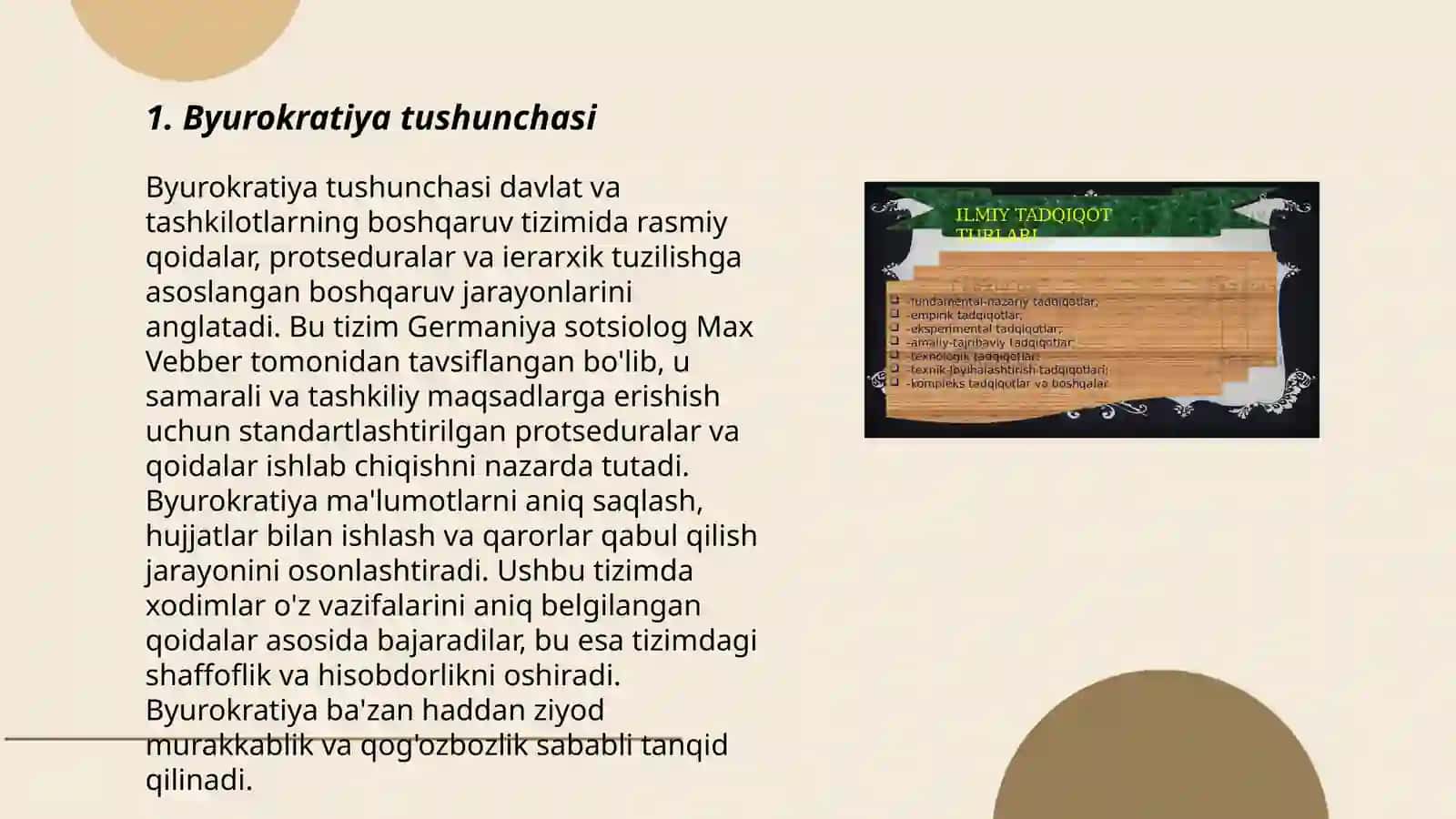 Byurokratiya tushunchasi va turlari 3