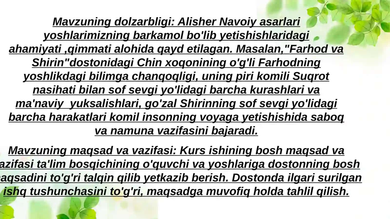 O'zbek adabiyoti yo'nalishi kursi 3
