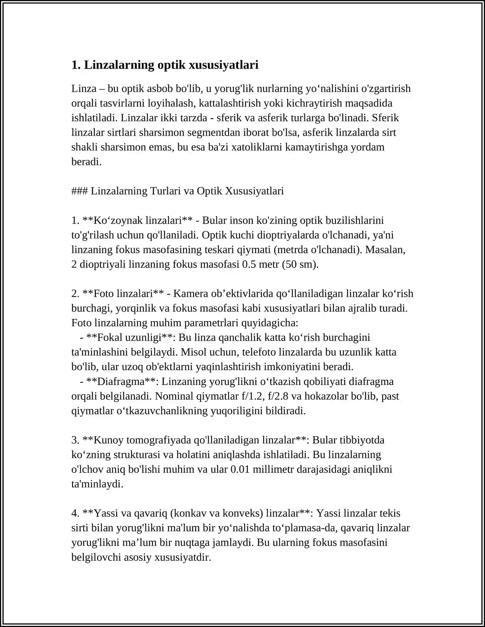 LINZANING SFERIK ABERRATSIYASINI OʻRGANISH 3