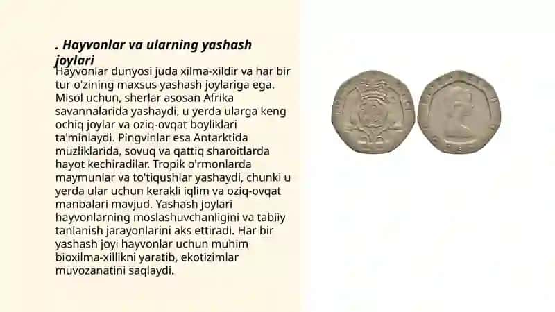 Hayvonlar va ularning yashash joylari 3