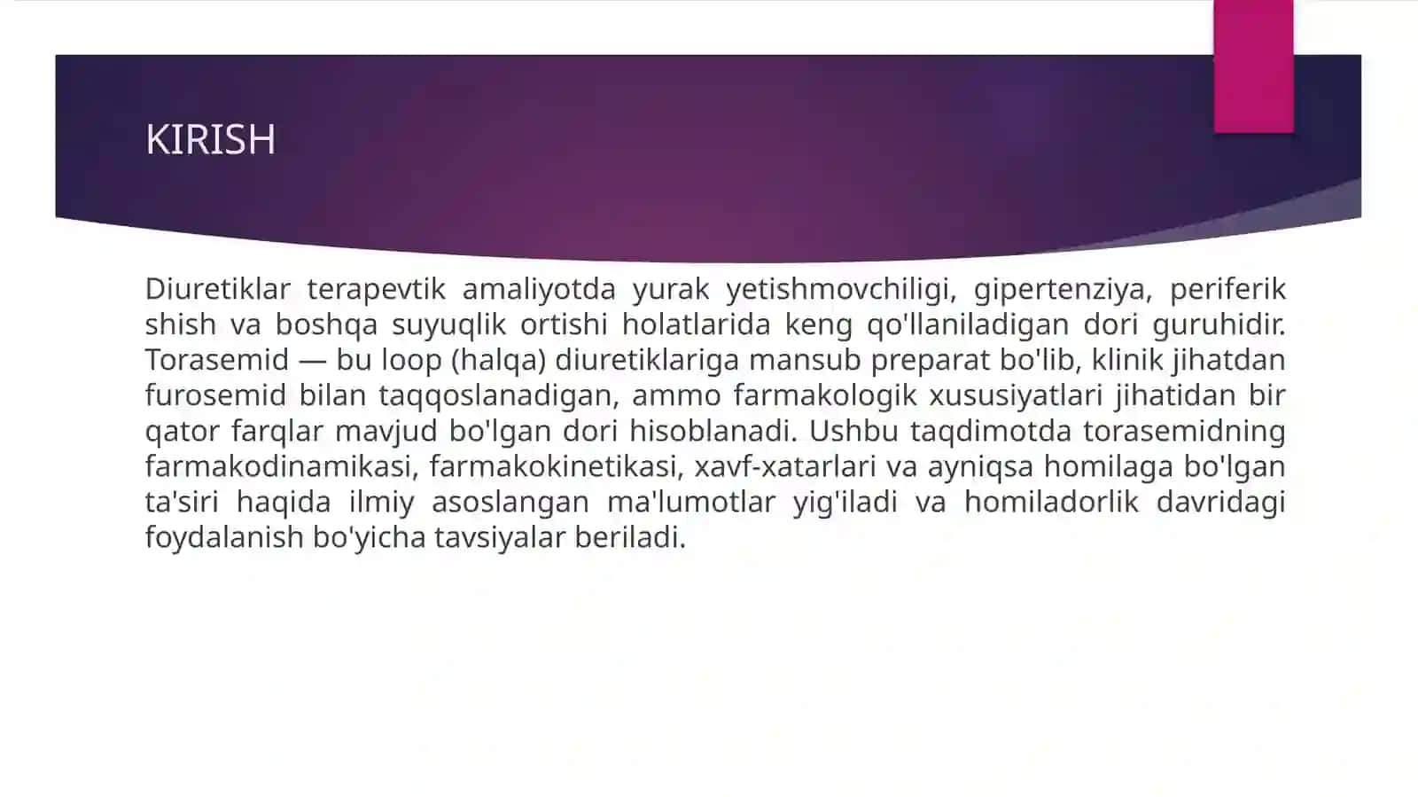 Torasemid preparati farmakodinamikasi 3
