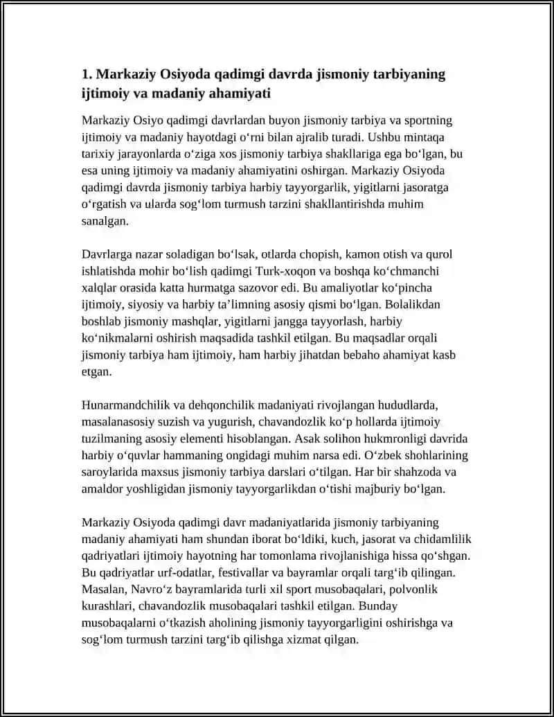 MARKAZIY OSIYODA QADIMGI DAVIR VA OʻRTA ASRLARDA JISMONIY TARBIYA 3