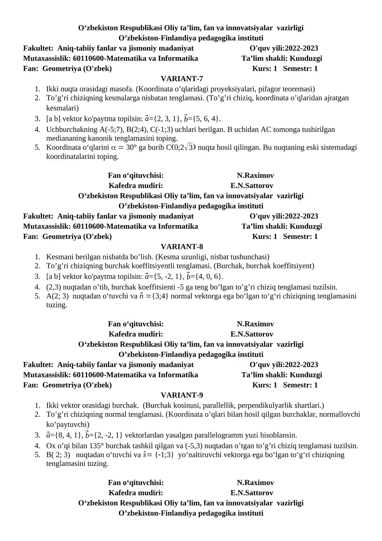 Geometriya (O'zbek) 3