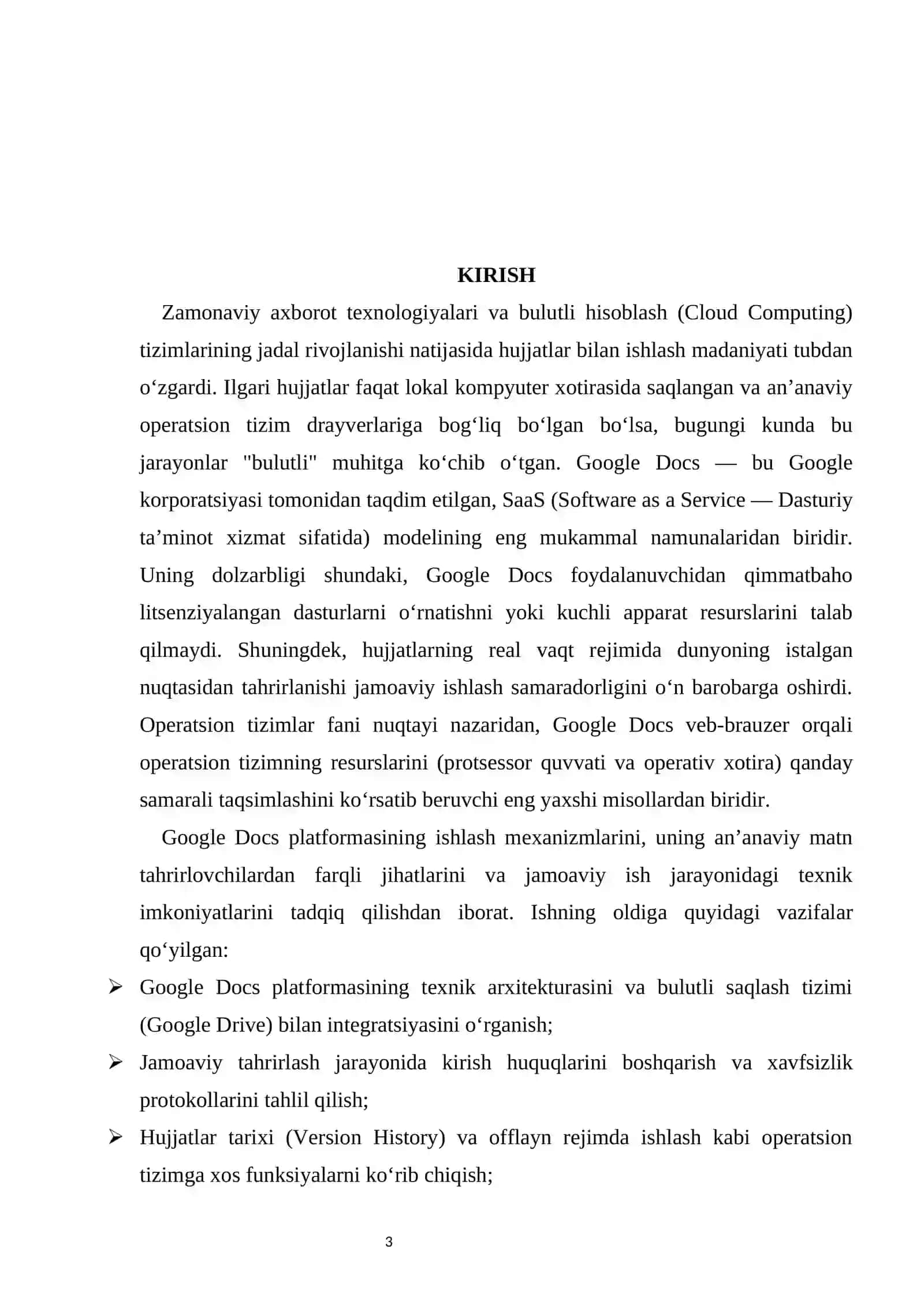 Google Docda ishlash 3