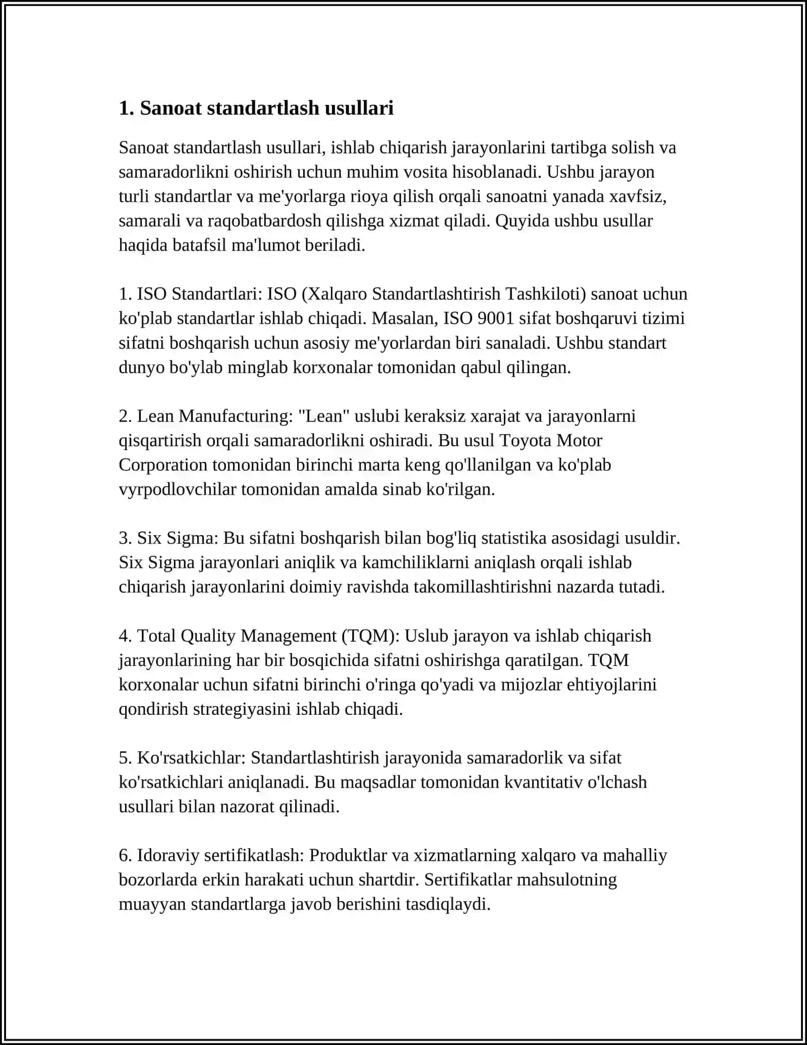 Sanoatni standartlash 3