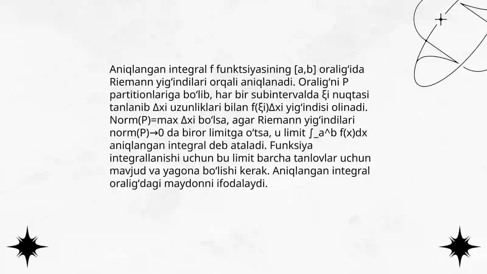 Aniq integral. Aniq integrallarni hisoblash 3