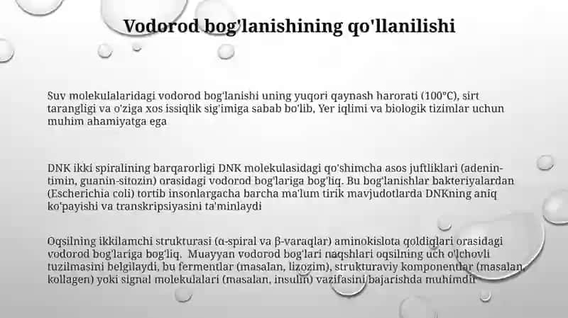 Vodorod bogʻlanish 3