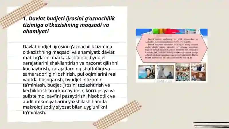 Davlat budjeti ijrosi gʻaznachilik tizimi 3