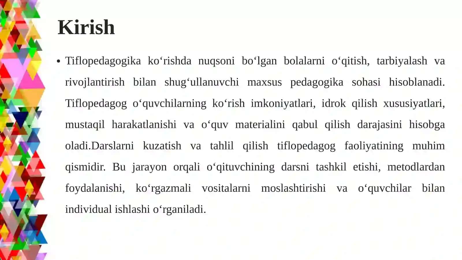 Tiflopedagog–o‘qituvchi darslarini kuzatish va tahlil qilish 3