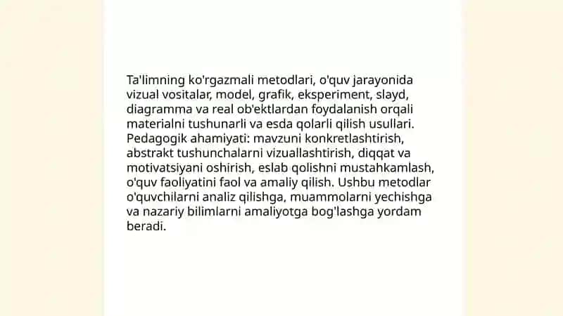 Ta'limning ko'rgazmali metodlari 3