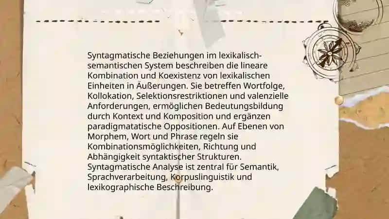 Syntagmatische Bezihungen in Lexikalisch semantischem System 3