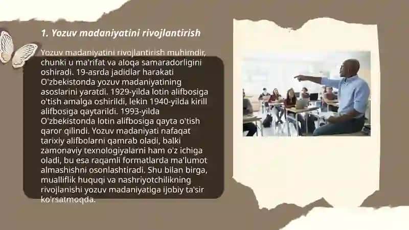Yozuv madaniyatini rivojlantirish 3