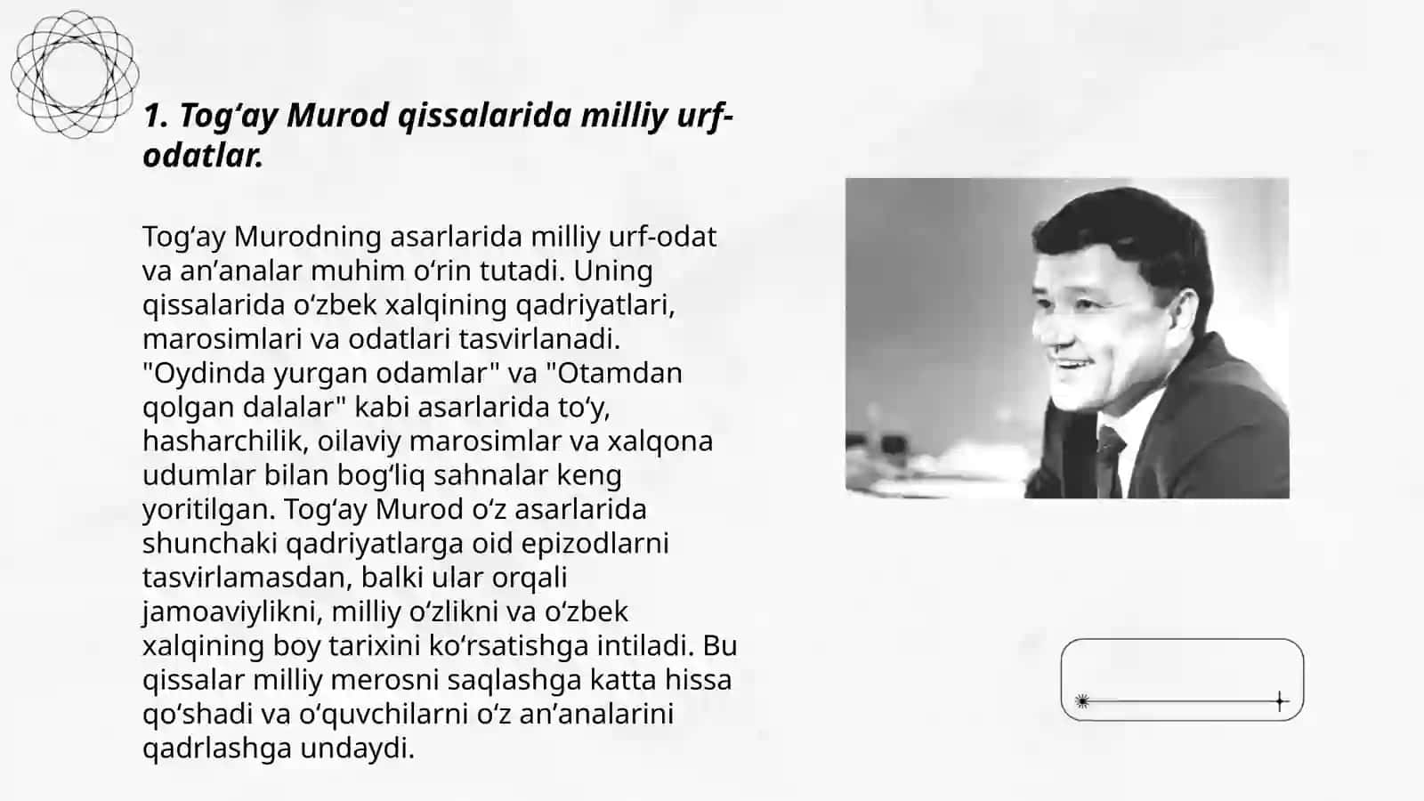 Togʻay Murod qissalarida milliylik ifodasi 3