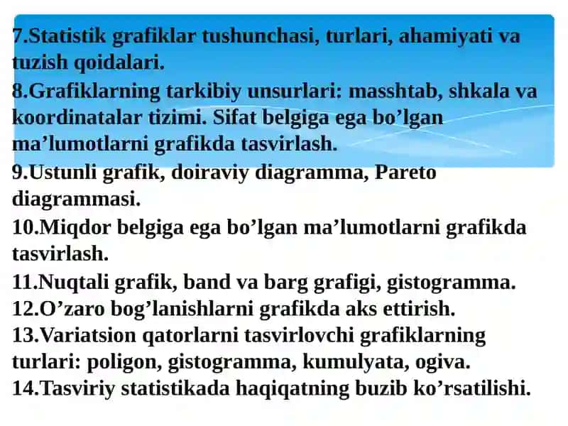 Statistik guruhlash va jamlash 3