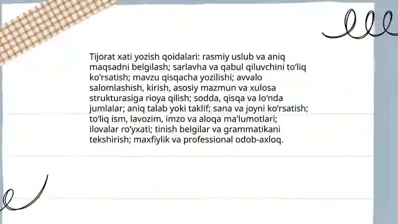 Tijorat yozishmalari 3