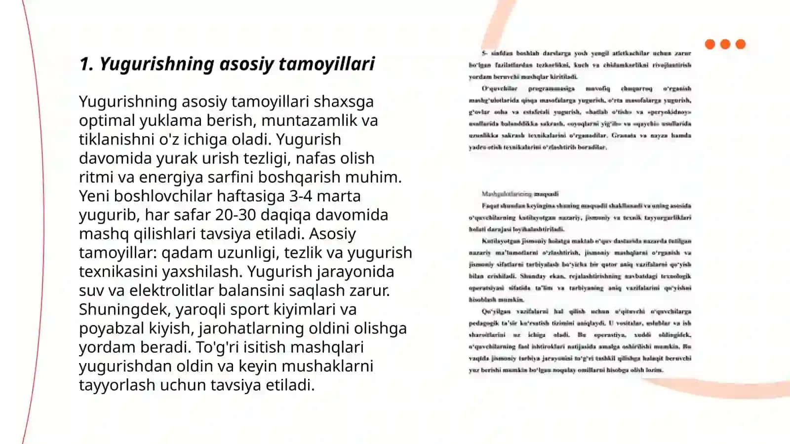 Govlar osha yugurish metodikasini õrgatish 3