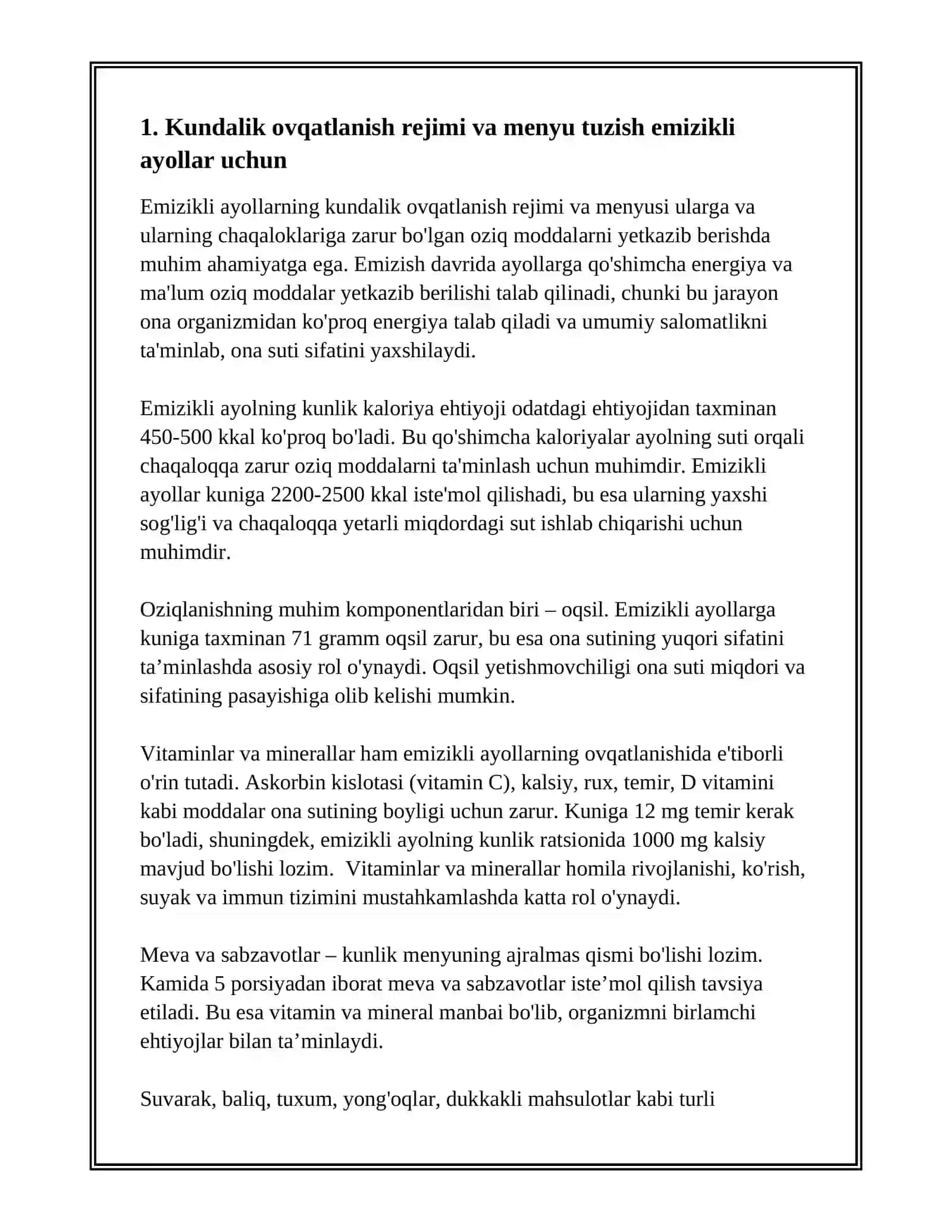 EMIZIKLI AYOLNING REJIMI VA OVQATLANISHI 3