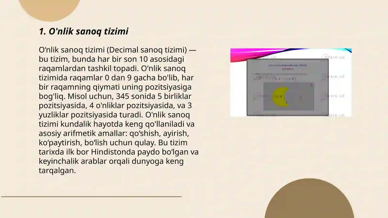 O'nlik sanoq tizimi 3