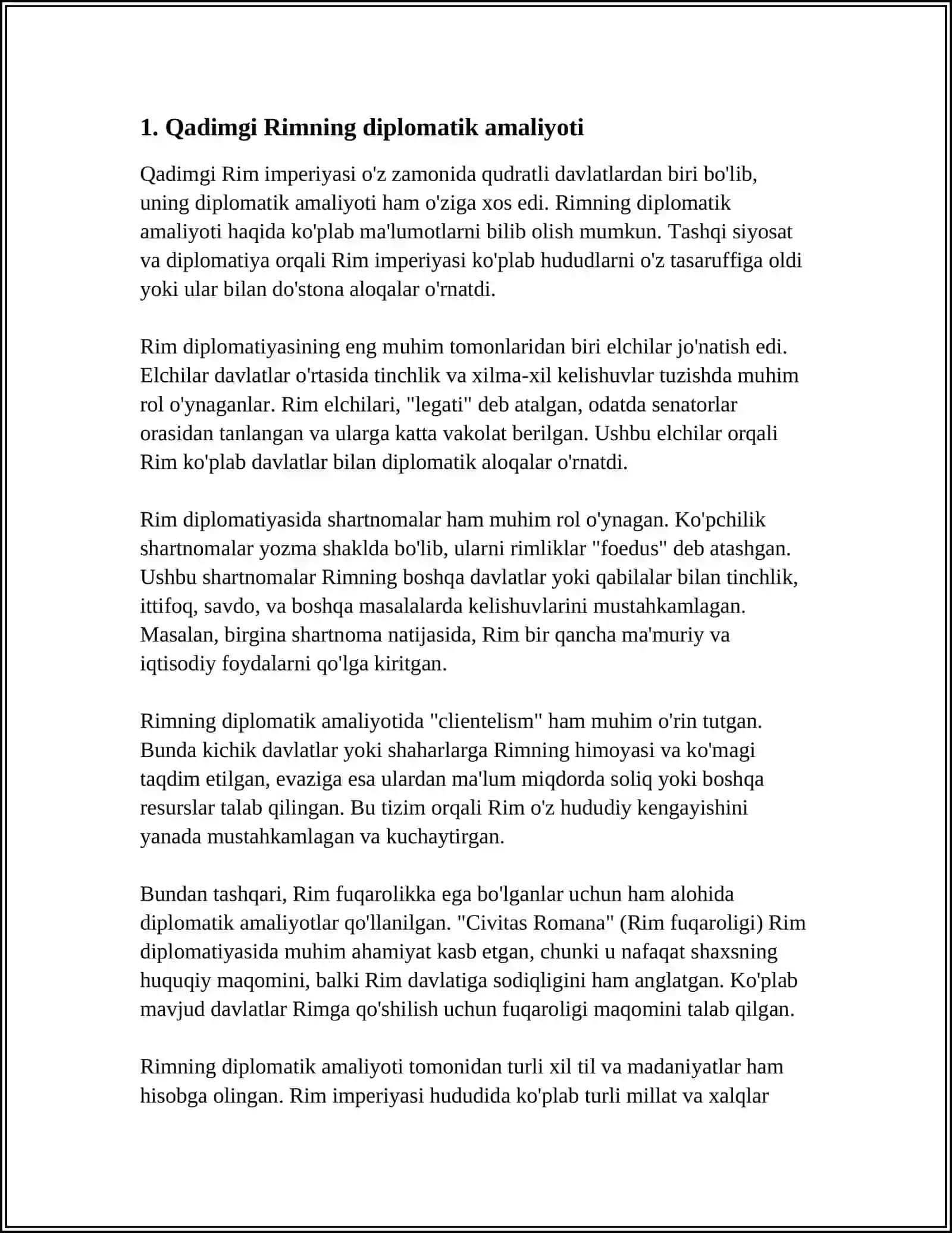 QADIMGI RIMDA XALQARO MUNOSABATLAR VA DIPLOMATIYA 3