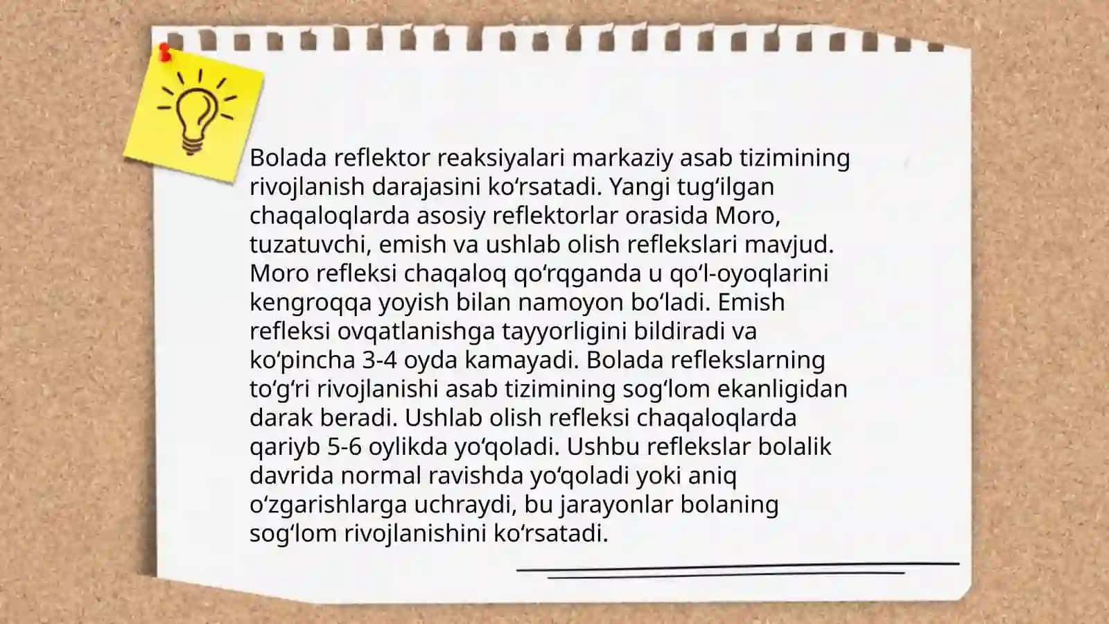 Bolada reflektor reaksiyalarning rivojlanishini baholash 3