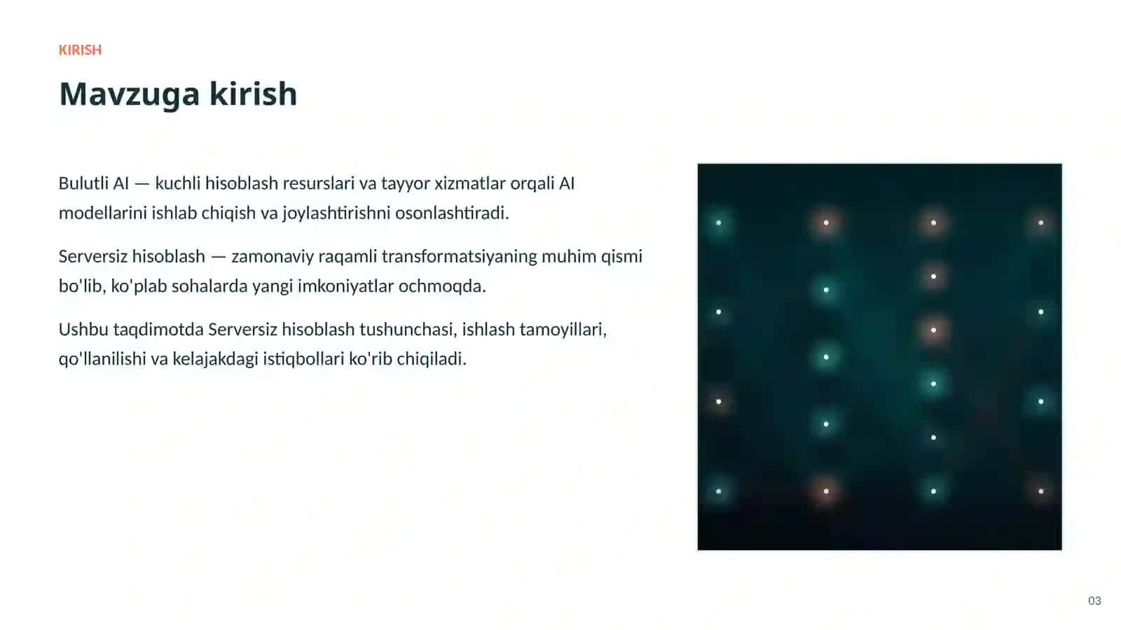 Bulutli AI va Serversiz Hisoblash 3