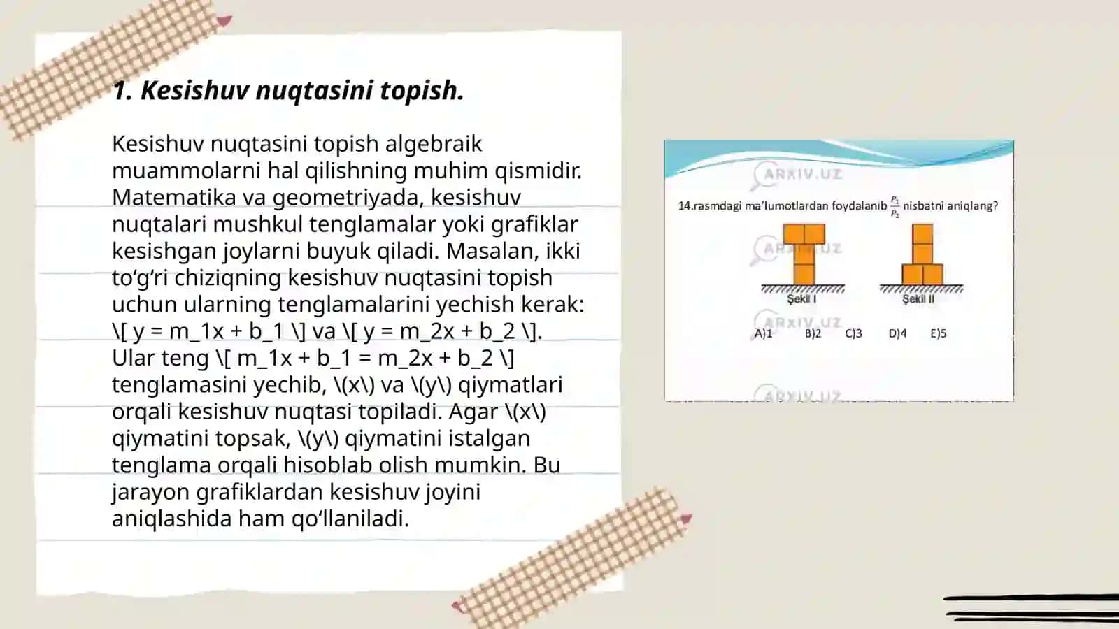 Kesishuv nuqtasini topish 3
