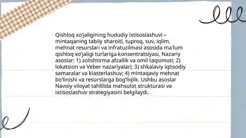 Qishloq xo'jaligining hududiy ixtisoslashuvi 3