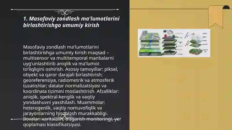 Geoinformatsiya tillarida masofaviy zondlash ma'lumotlarini birlashtirish 3