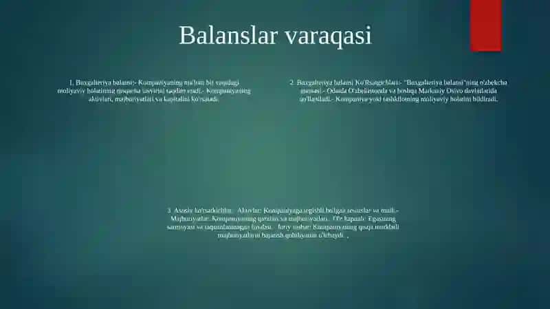 Buxgalteriya Balansi Ko'Rsatgichlari 3