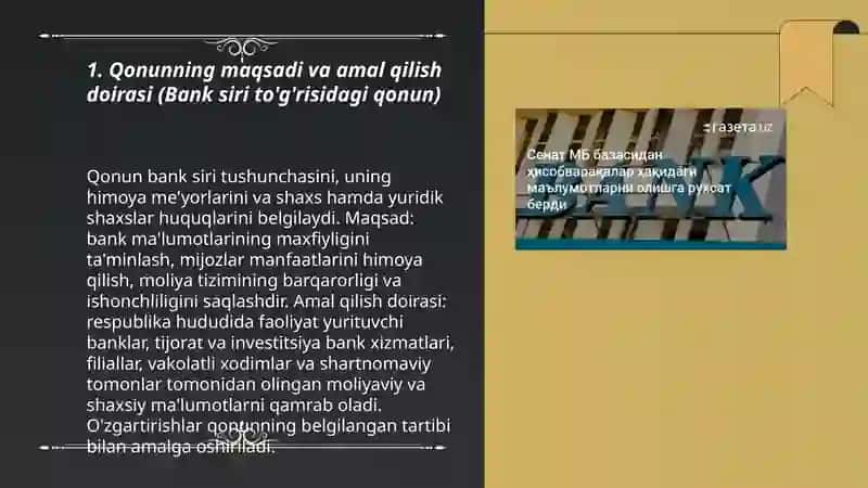 Bank siri togrisidagi qonun 3