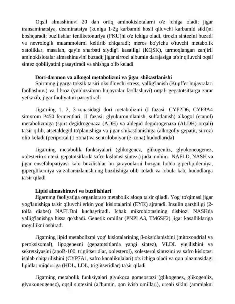 Jigarning metabolik funksiyalari 3