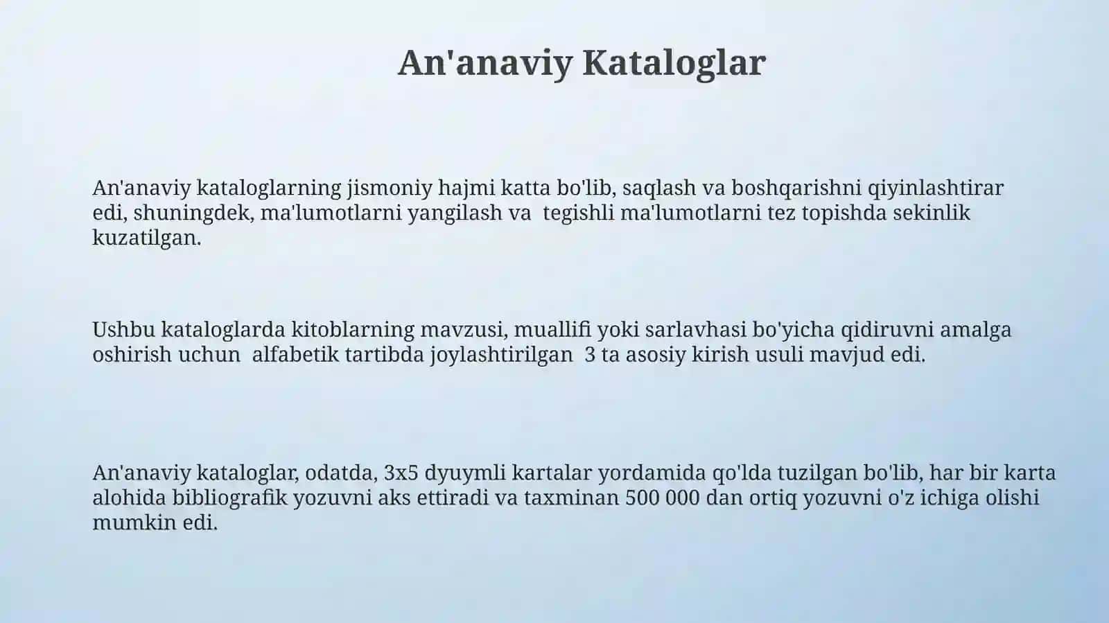 Kutubxonada katalog turlari 3
