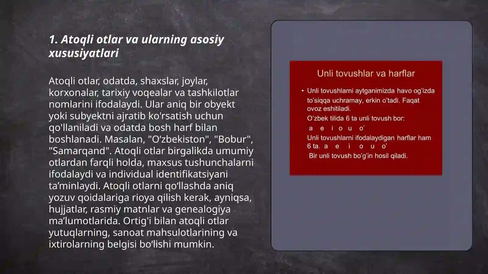 Atoqli Otlar va Nomlarni Yozish 3