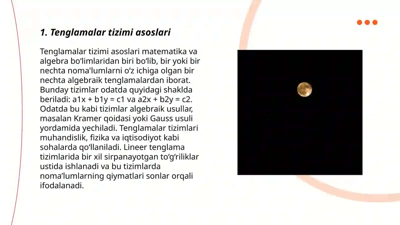 Tenglamalar tizimi asoslari 3
