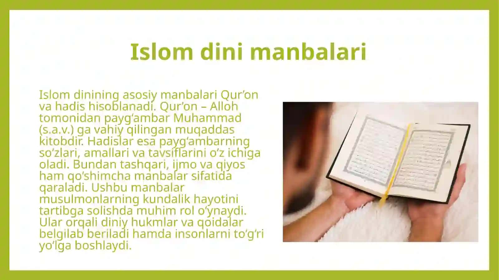 Islom dini manbalari aqidaviy mathablari va ularning hozirgi davrdagi ahamiyati 3