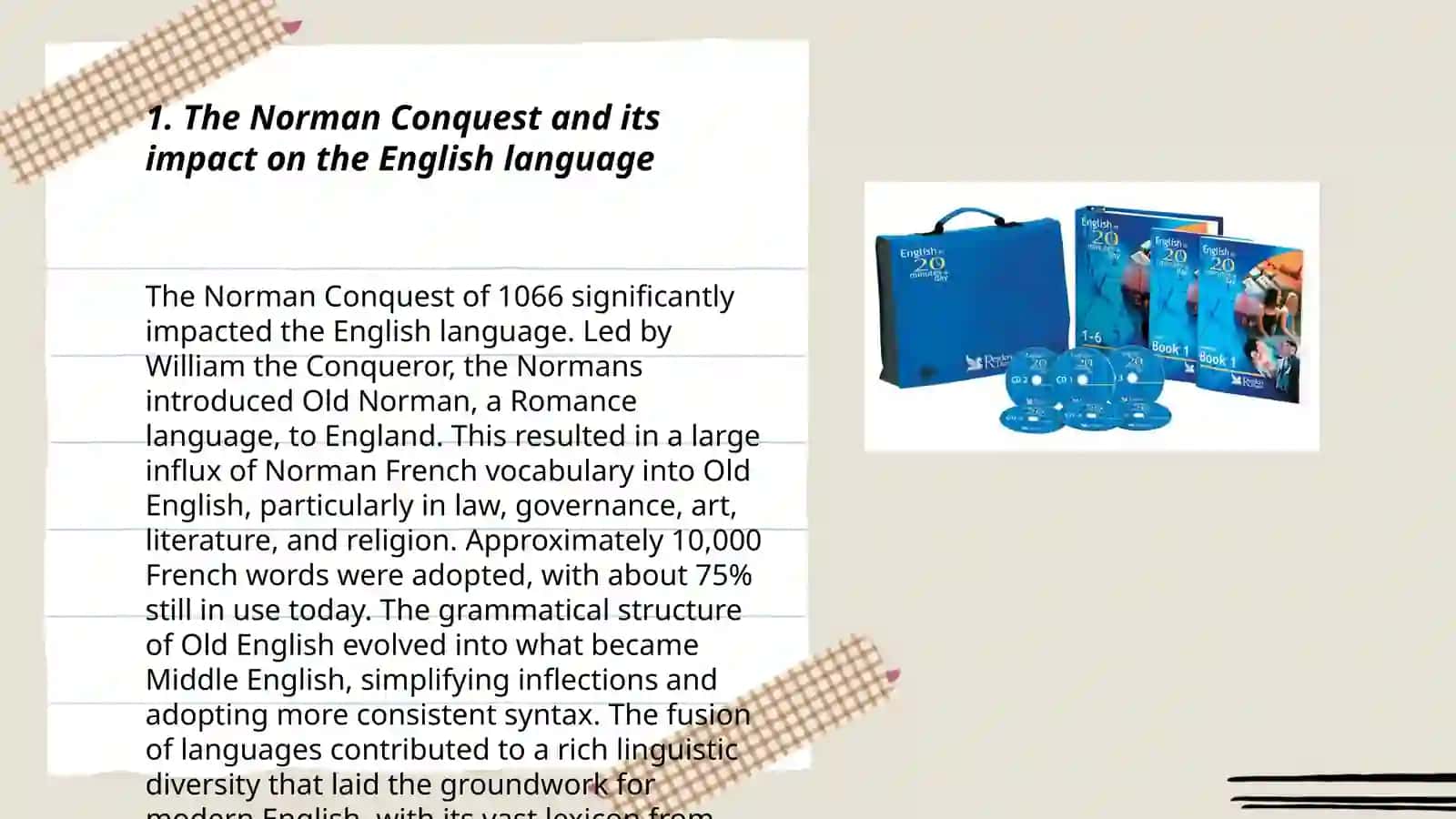 The influence of French vocabulary on English legal terminology 3
