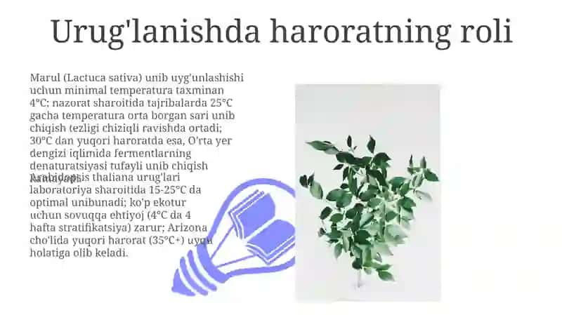 Urug'lanishda haroratning roli 3
