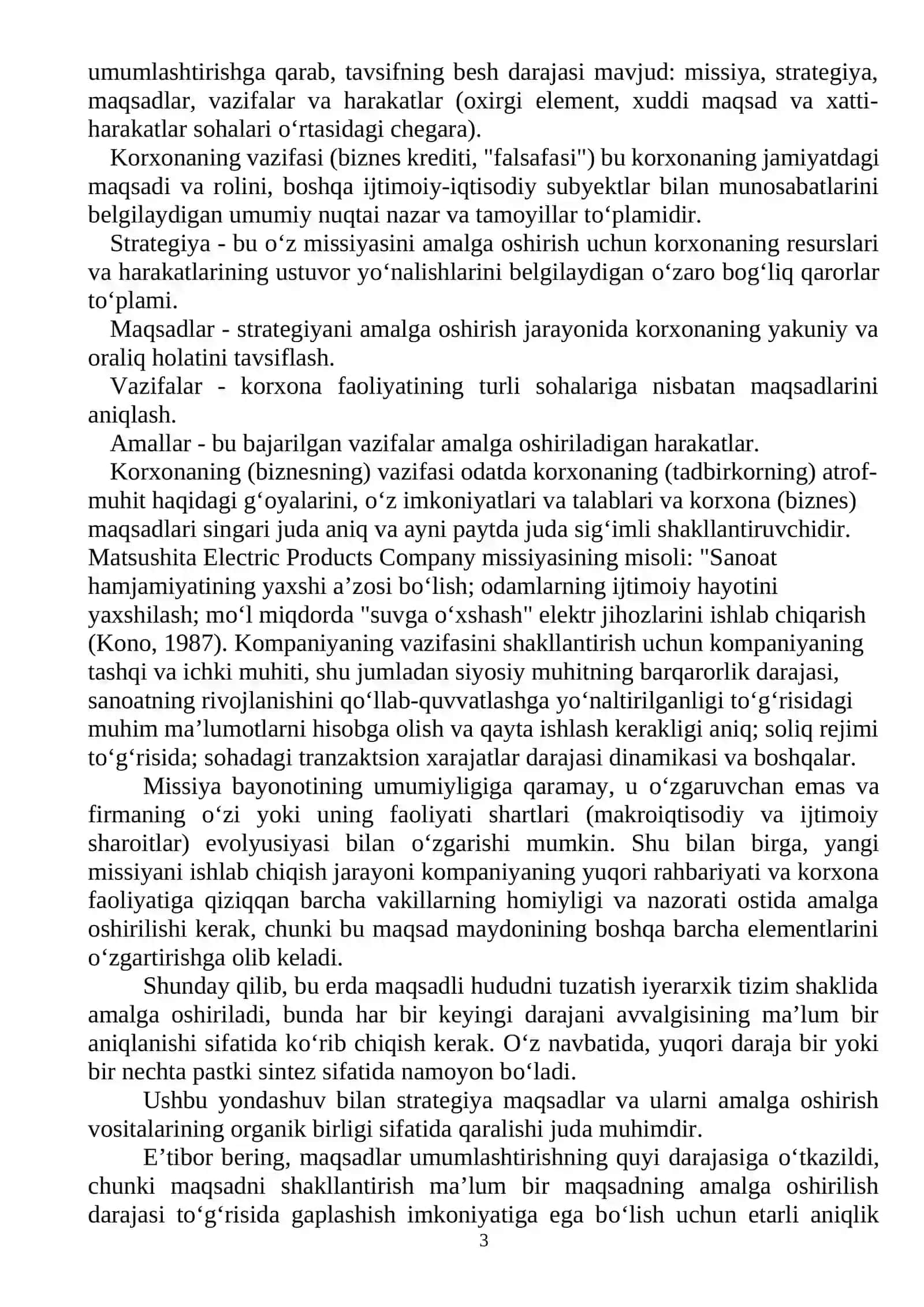 Korxona strategiyasining mazmuni va mohiyati 3