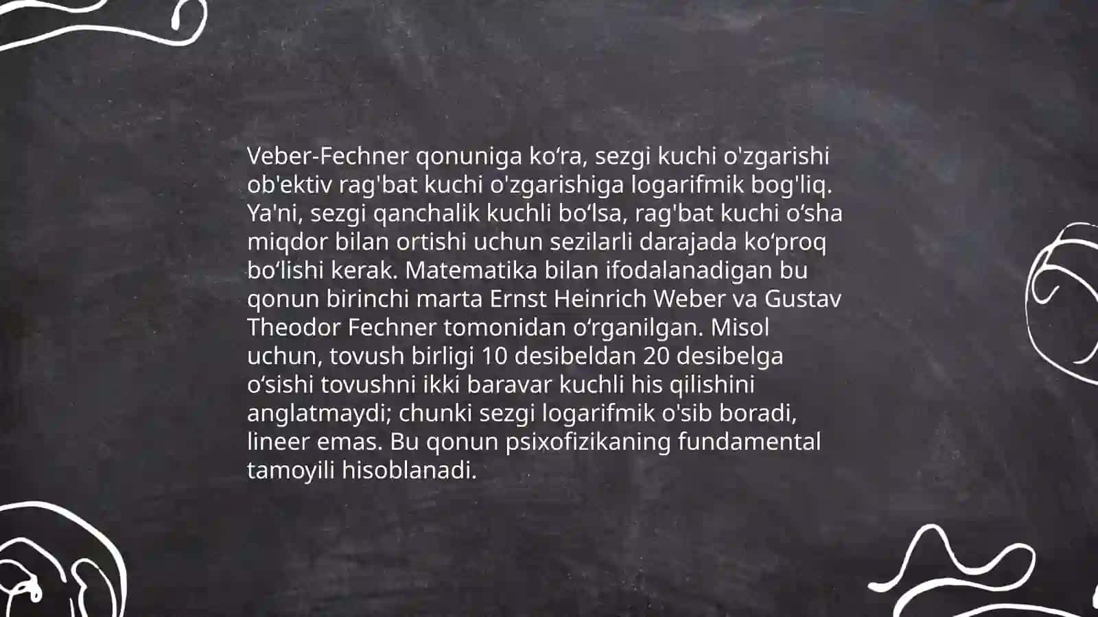 Tovush. Veber-Fexner qonuni 3