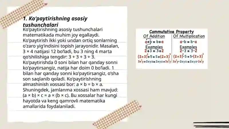 Koʻpaytirishning asosiy tushunchalari 3