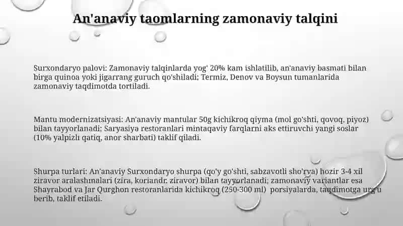 Surxon vohasi ananaviy taomlari 3