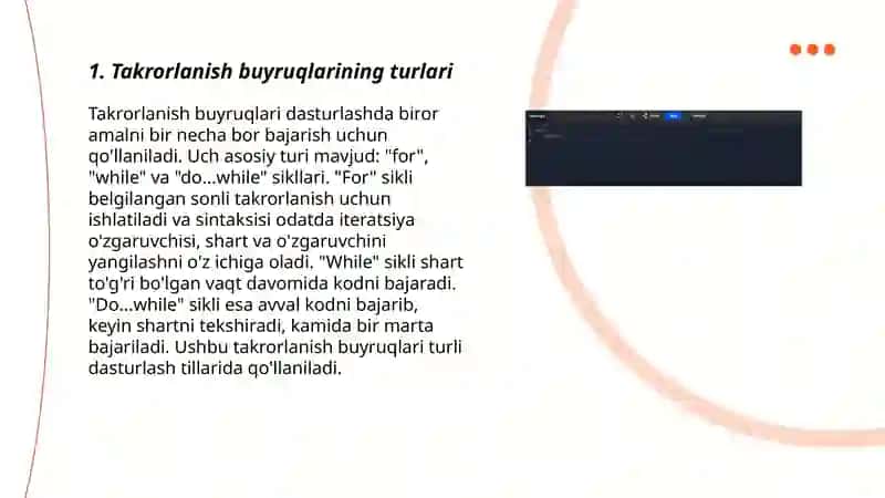 TAKRORLANISH BUYRUQLARIGA MISOLLAR 3