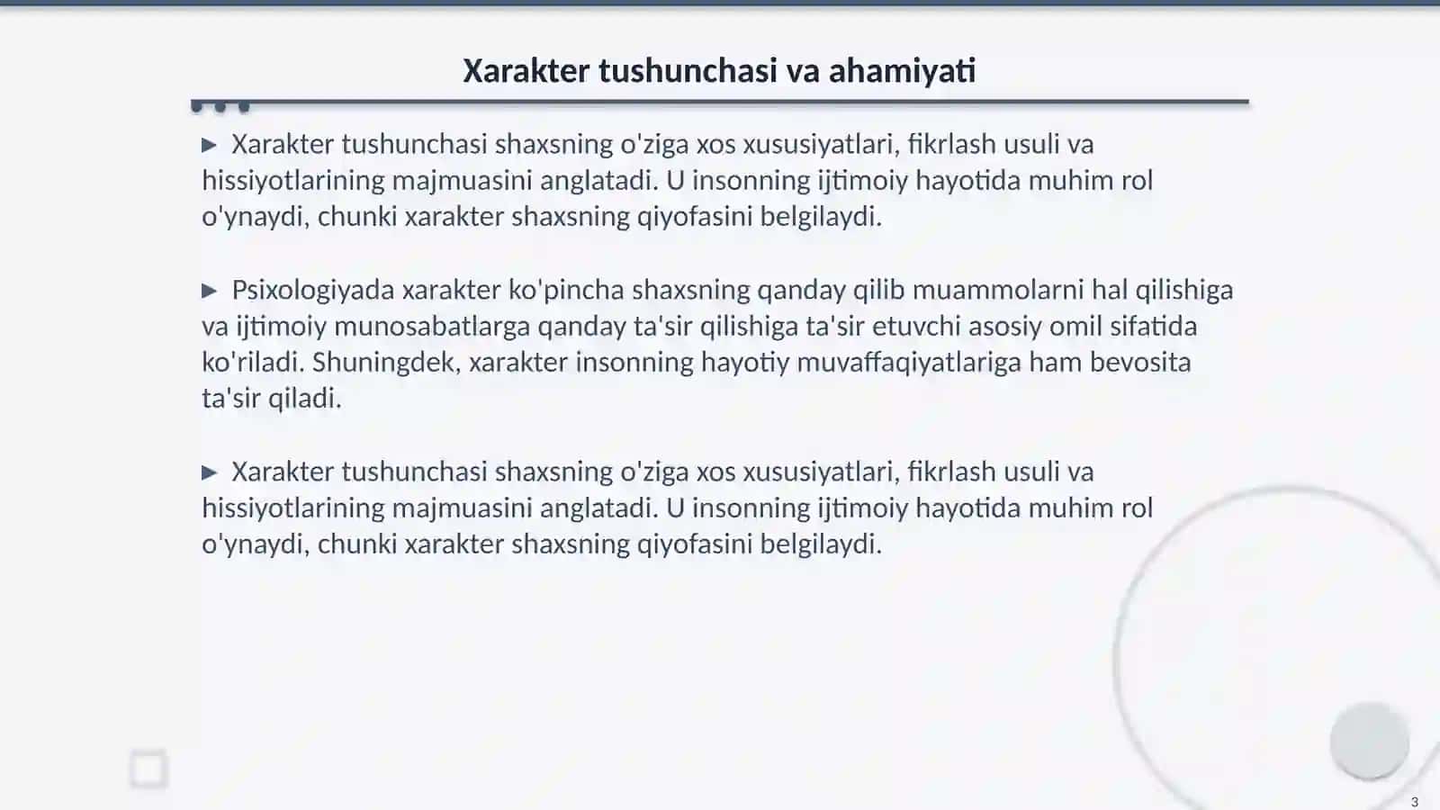 Xarakter va uning xossalari 3