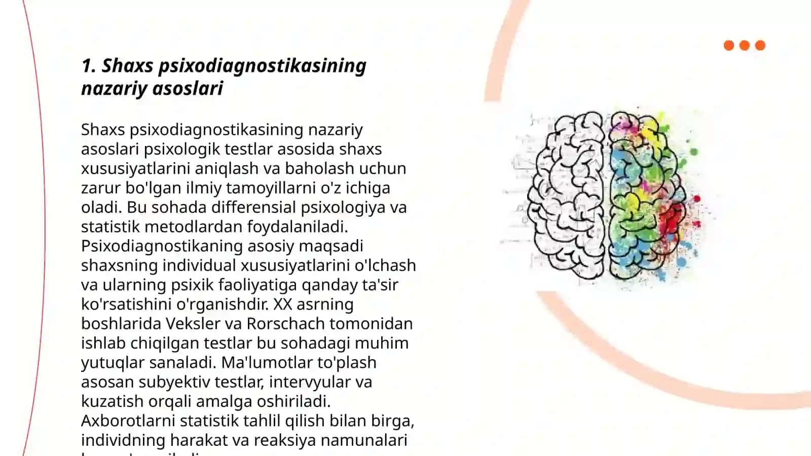 Psixadiagnostik tekshiruv va tadqiqotlar 3