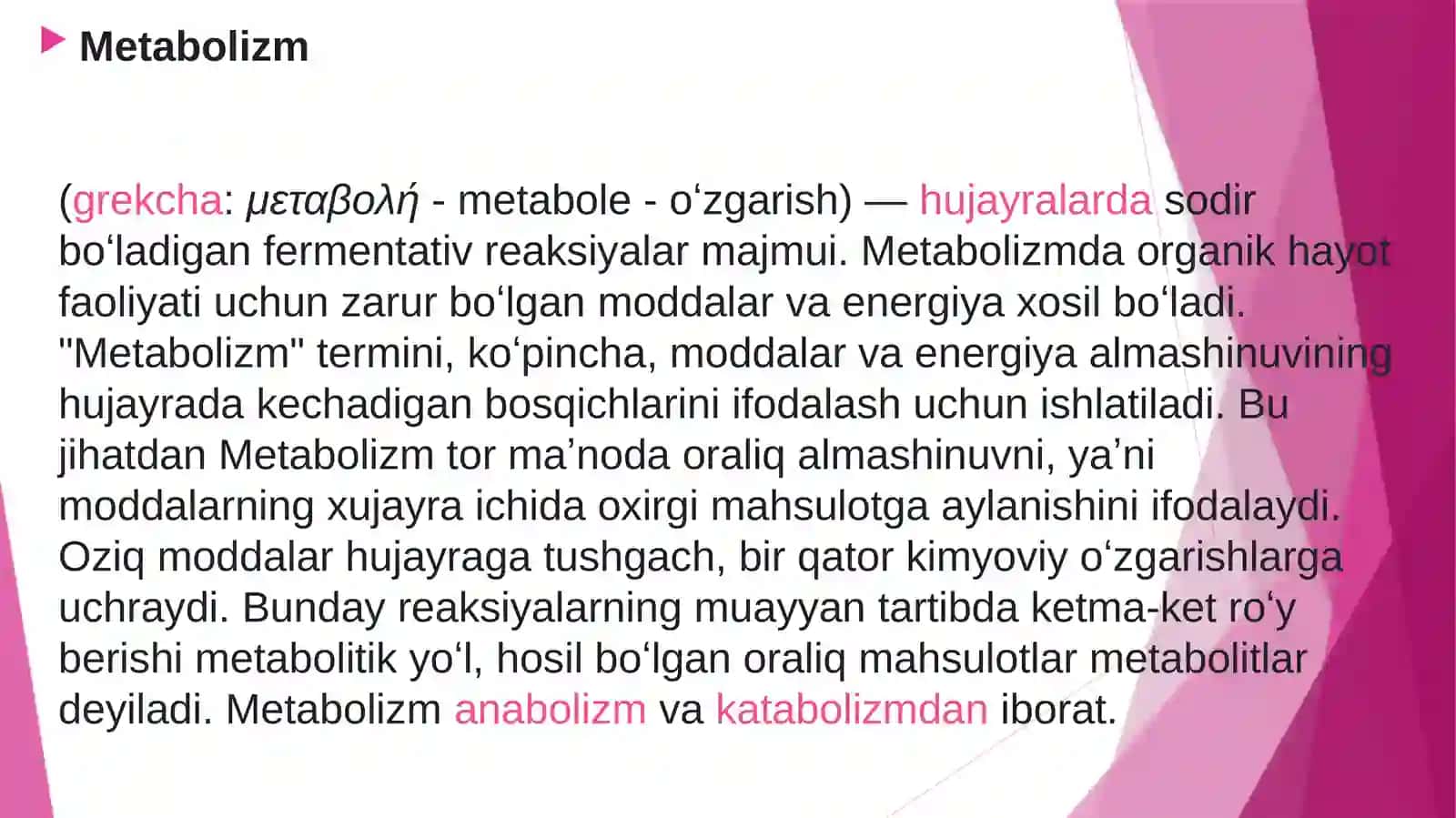 Moddalar va energiya almashinuvi 3