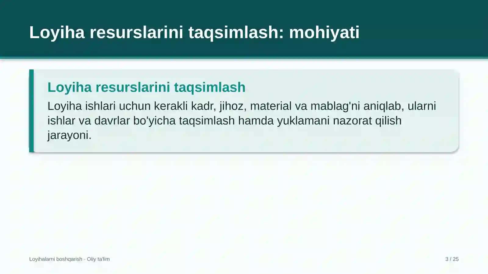 suv omborlarida loyiha resurslarini taqsimlash 8816 3