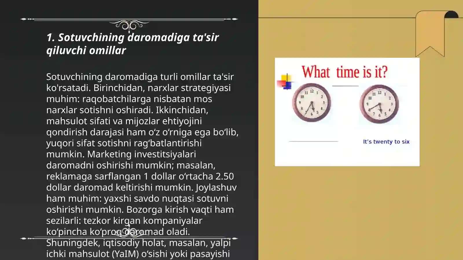 Sotuvchi daromadini tovar elastikligiga ko'ra taxlil qilish 3