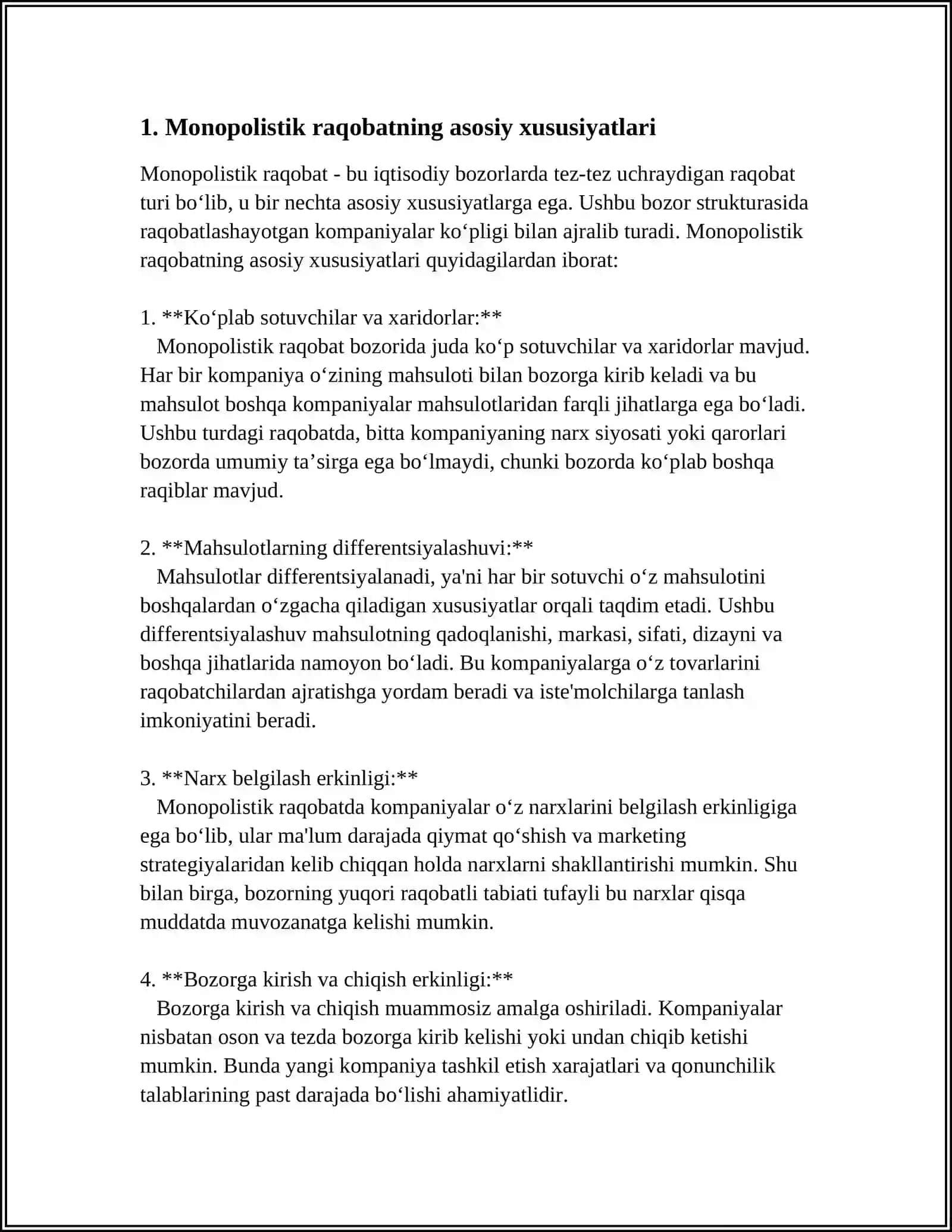MONOPOLISTIK RAQOBAT BOZORI SAMARADORLIGI 3
